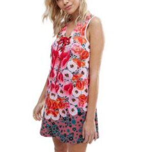 NWOT Clover Canyon Poppy Blossoms Neoprene Mini Dress Size S Sleeveless